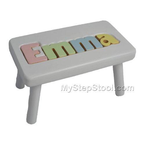 Puzzle Step Stool in White