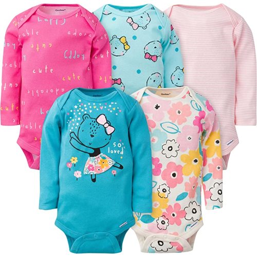 Gerber baby-girls 5-pack Long-sleeve Onesies Bodysuit