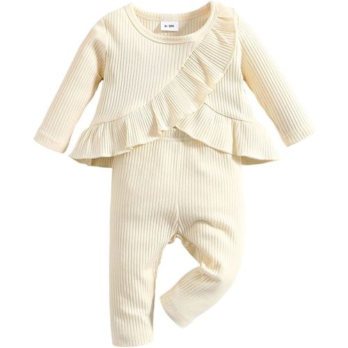 Amazon.com: Newborn Baby Girl Clothes Long Sleeve Ruffle Ribbed Solid Color Sweatshirt Tops Flare Pants Bell Bottoms Outfit Set: Clothing, Shoes & Jewelry