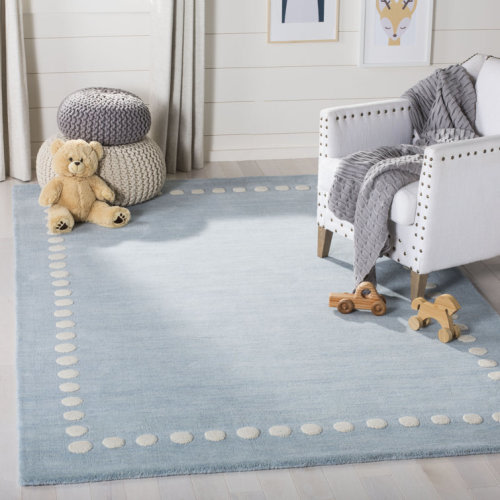 Gosselin Handmade Wool Blue Area Rug