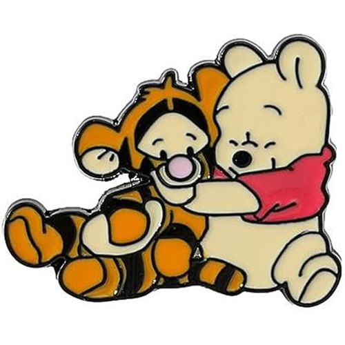 Winnie Pooh and Baby Tigger 1 Inch Tall Metal Enamel Pin