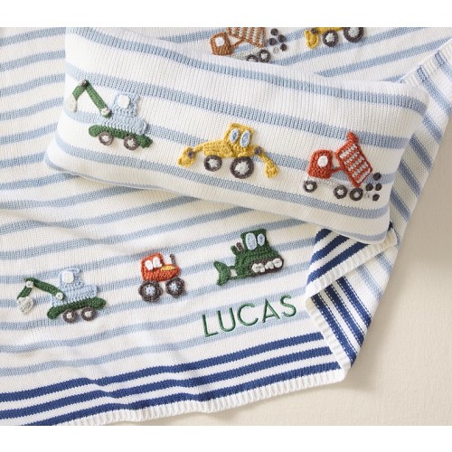 Construction Knit Pillow & Throw Set