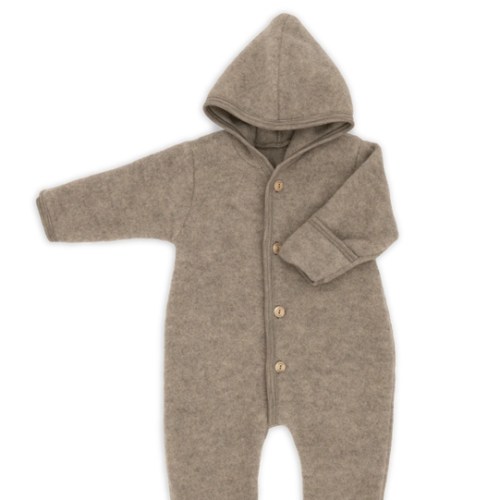 Hooded wool fleece overall