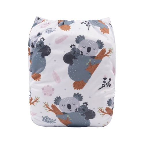 ALVABABY Positioning Cloth Diaper - One Size Adjustable Washable &amp; Reusable Diaper for Babies and Toddlers (YDP92A Koala)