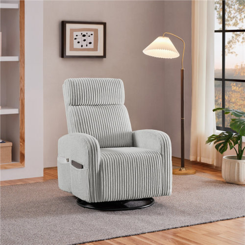 Yaheetech Corduroy Swivel Nursery Glider Chair for Nursery Room Living Room & Reviews | Wayfair