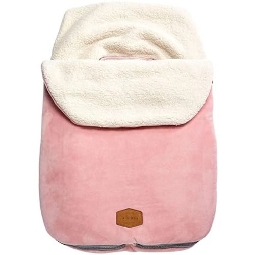 JJ Cole Bundle Me Winter Baby Car Seat Cover and Bunting Bag - Original - Sherpa Lined Weather Resistant Baby Carrier and Stroller Cover - Stroller Accessories and Winter Baby Essentials - Blush Pink - Infant