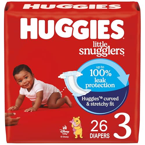 Huggies Size 3 Diapers, Little Snugglers Baby Diapers, Size 3 (16-28 lbs), 26 Count, Packaging May Vary