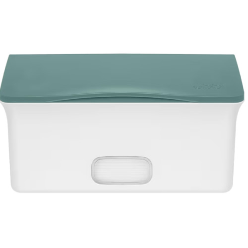 Ubbi Baby Wipes Dispenser with Weighted Plate and Secure Seal, Nursery and Baby Registry Essential to Keep Wipes Fresh, Open Water