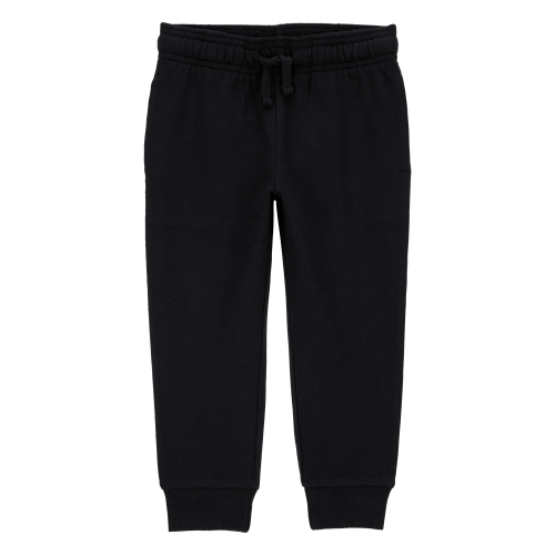 Black Toddler Pull-On Drawstring Joggers - Black
