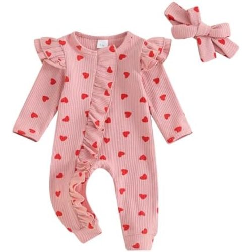MoZiKQin Newborn Baby Girl Ruffle Romper Knit Sweater Onesie Jumpsuit Long Sleeve Zipper Romper Solid Fall Winter Outfits