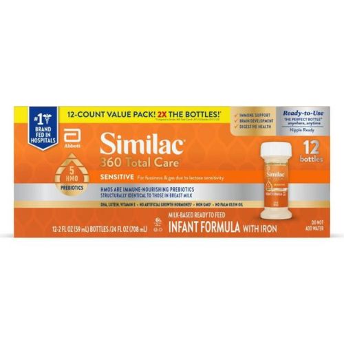 Similac 360 Total Care Sensitive Non-gmo Ready To Feed Powder Infant Formula - 2 Fl Oz Each/12ct