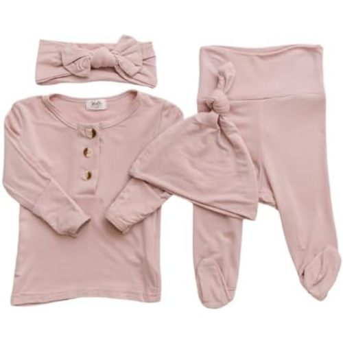 Coming Home Outfit and Hat Set for newborn boy and newborn girl, soft and stretchy gender neutral baby clothes, layette