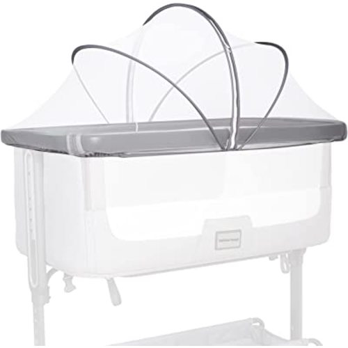 Beberoad Love Bassinet Cover Mosquito Net Cover with 2-Way Zipper Mosquito Net for Bassinet/Bedside Sleeper/Travel Crib (White)