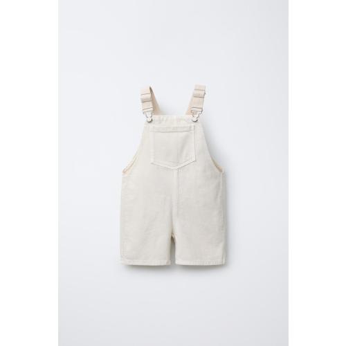 CANVAS TWILL OVERALL SHORTS - Ecru / Marl | ZARA United States