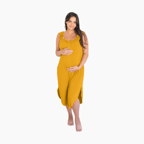 Kindred Bravely Ruffle Strap Labor & Delivery Gown - Honey, X-Small/Small