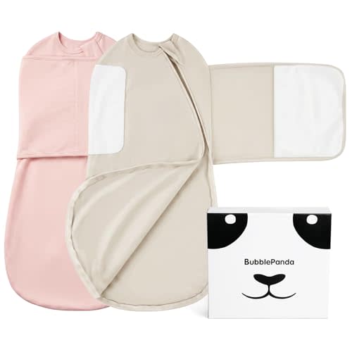 BubblePanda Swaddles for Newborns Rayon Made from Bamboo Sleep Sack 2 Way Zipper Baby Swaddle Silent Velcro Swaddles