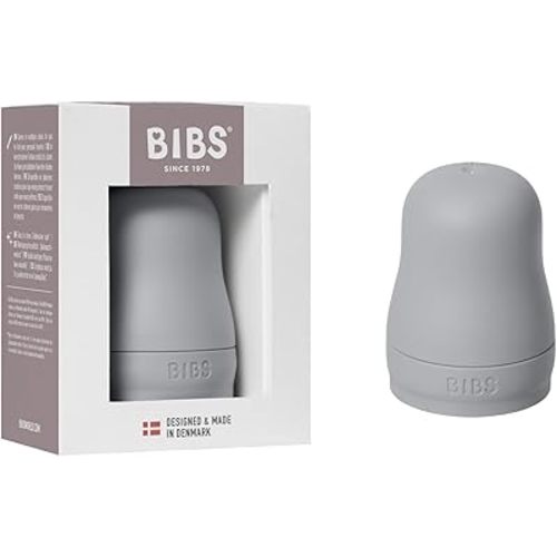 BIBS Bottle Cap Set - BPA-Free, Dishwasher Safe, Customizable Colors, Includes Milk Lock and Screw Cap - Compatible with BIBS Bottles (Sold Separately) - Cloud