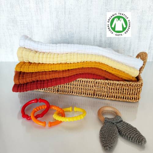 Multi purpose Organic 8 layer gauze Baby Burp Set , Set of Muslin Burp cloths, %100 Cotton muslin Baby burp cloth , Gauze shoulder cloth,