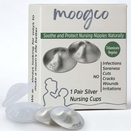 MOOGCO Silver Nursing Cups 925k Silver - Protect Against Sore Breasts And Nipple Irritation