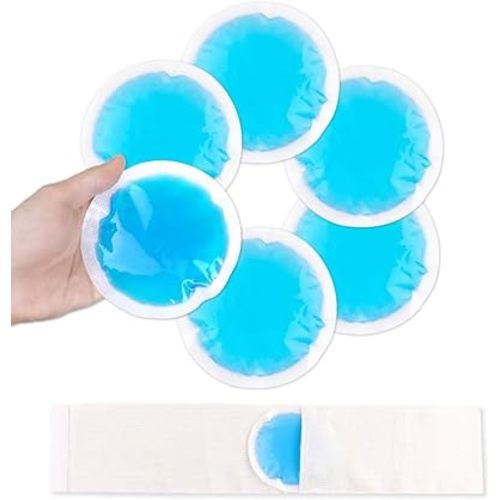 NEWGO Small Ice Packs for Injuries, 6 Pack Round Ice Packs for Face, Hot and Cold Gel Ice Pack Circular Cold Compress with Cloth Backing & Sleeve for Pain Relief, Toothaches, Breast Surgery
