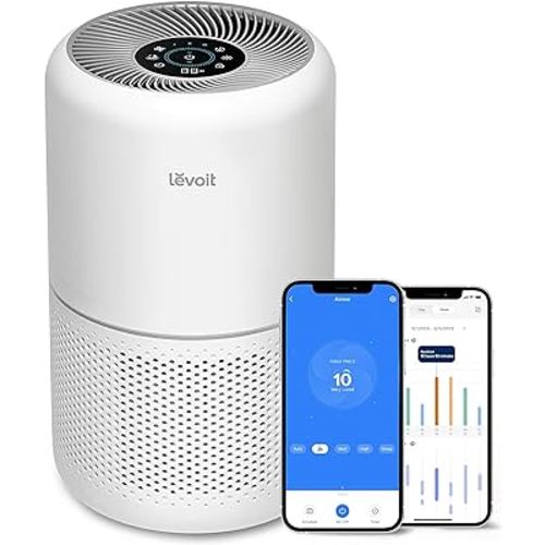 LEVOIT Air Purifiers for Home Bedroom, Smart WiFi, Auto Mode, Covers Up to 1095 Ft² for Home Large Room, Quiet Cleaner for Pets, Allergies, Dust, Smoke, White Noise, Core 300S / Core300S-P, White