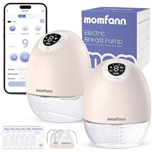 Breast Pump Wearable, Hands-Free APP Control Portable Breast Pump with Efficient Milk Output, Leak-Proof Design, Discreet, Quieter, 3 Modes 9 Levels Electric Breast Pump, Beige