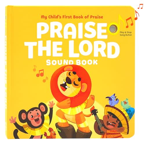 Praise The Lord - Christian Sound Book, Sing Along Bible Songs | Christening, Dedication, Baptism Gifts for Boys, Girls, Kids, Babies | Religious Toys, Interactive Music Books for Toddlers