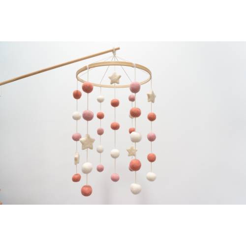 Wool Crib Mobile/Baby Mobile/Nursery Decoration/Nursery Mobile/Baby Gift/Marlintiu/Strawberry Crème