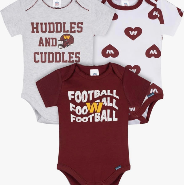 Gerber NFL Baby Girls 3-Pack Onesie Bodysuit