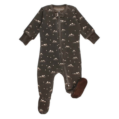 Organic Cozy 2-Way Zipper Footie in Bark Mountains – L'ovedbaby 0-3mo