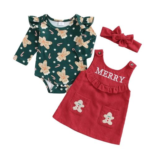 Adobabirl My First Halloween Baby Girl Outfit Pumpkin Ruffle Long Sleeve Romper Overall Dress Headband Cute Fall Clothes