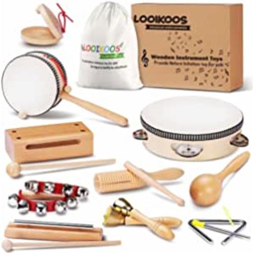 Toddler Musical Instruments Natural Wooden Percussion Instruments
