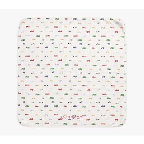 Trace Transportation Organic Cotton Muslin Oversized Blanket