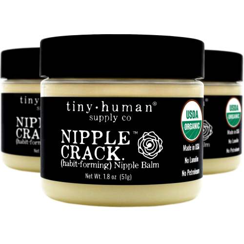 Organic Nipple Cream, Nipple Crack (3 pack), Lanolin-Free Breastfeeding Nipple Balm, Tiny Human Supply Co