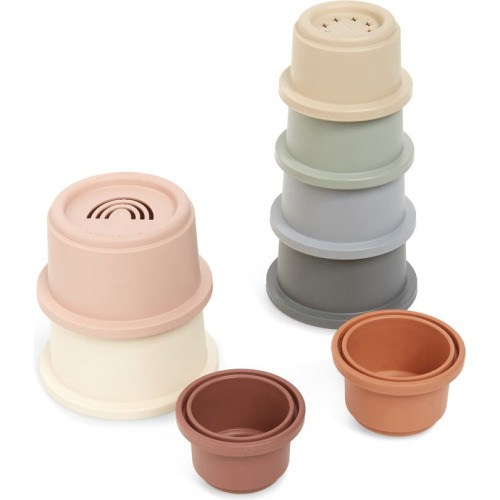 Mushie 8-Piece Stacking Cups Toy, Multi