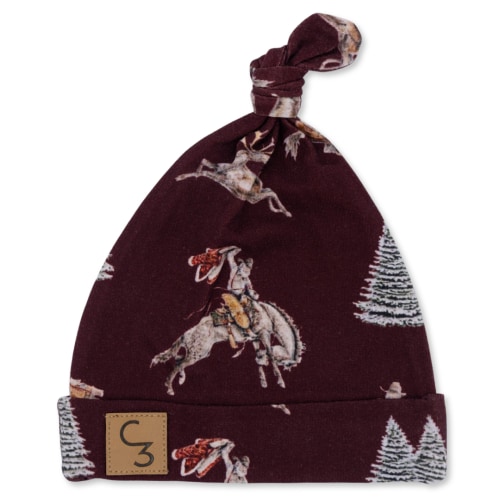 Traditional Red Cowboy Christmas Newborn Baby Hat