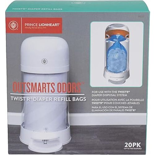 Prince Lionheart TWIST’R Diaper Disposal Refill Bags, 20 Pack