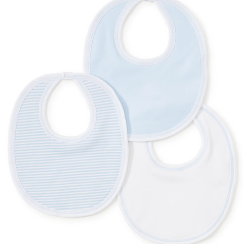 Blue Stripe 3 Pack Bib Set w/ Tulle Bag
