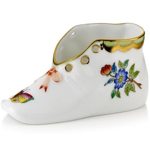 Herend Baby Shoe - Queen Victoria Green