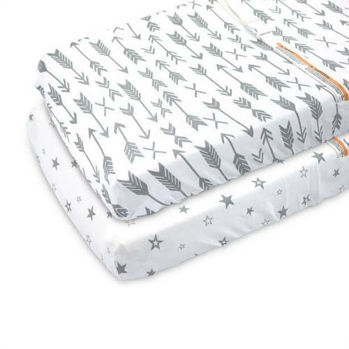 Premium 2-Pack Nursery Changing Pad Covers - 100% Cotton, 32x15x5, Superior Softness, Lifetime Durability