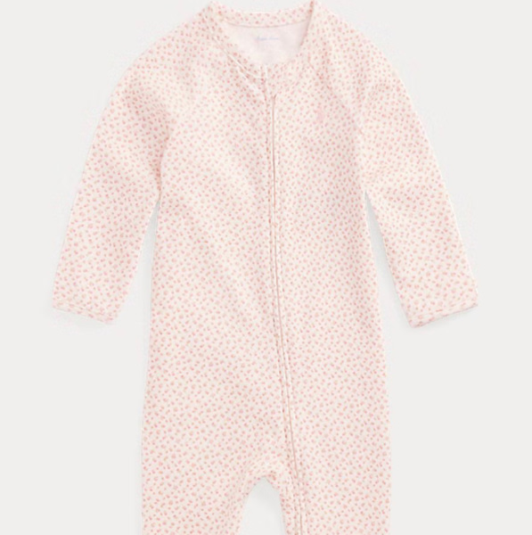 Floral Cotton Interlock Footed Coverall