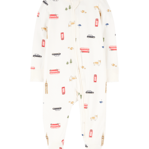 Ivory Baby London Print PurelySoft Sleeper - Cream | Carter’s Oshkosh Canada