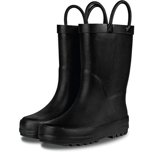 Lone Cone Elementary Collection - Premium Natural Rubber Rain Boots with Matte Finish for Toddlers and Kids - 4 Toddler - Chalkboard Black