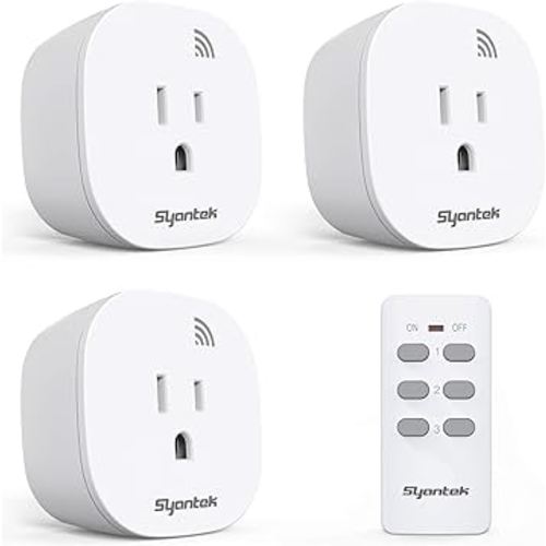 Remote Control Outlet Wireless Light Switch for Household Appliances, Expandable Remote Light Switch Kit, Up to 100 ft Range, FCC Certified, ETL Listed, White (3 Outlets + 1 Remotes)