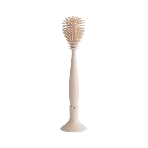 mushie Baby Bottle Brush | Soft Silicone with Suction Base (Shifting Sand)