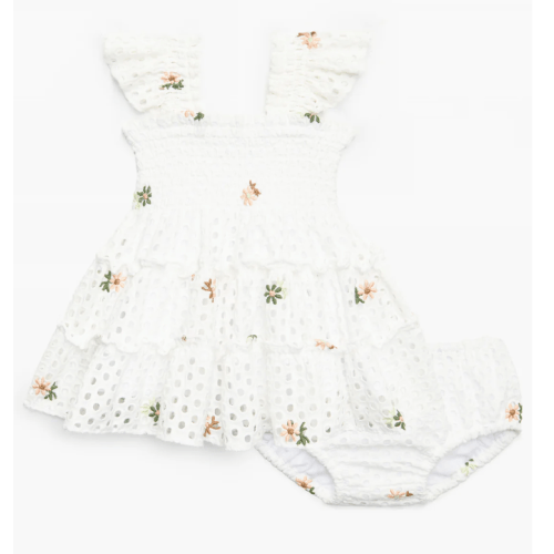 The Baby Ellie Nap Dress - Pond Floral Poplin