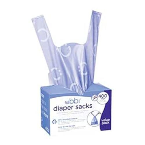 Ubbi Disposable Diaper Sacks, Lavender Scented, Easy-To-Tie Tabs, Diaper Disposal or Pet Waste Bags, 400 Count