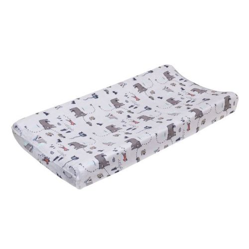 Carter's Woodland Friends Multi Colored Bear And Fox Squirrel Tree Tent Campfire Super Soft Changing Pad Cover