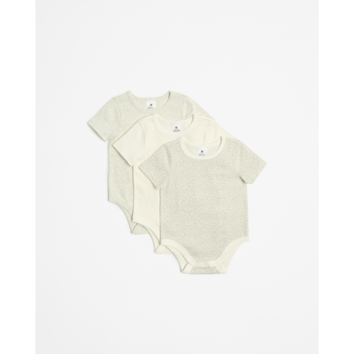 Baby Organic Cotton Rib Bodysuits 3 Pack