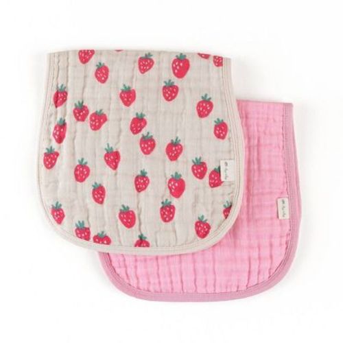 Itzy Ritzy Itzy Cotton Burp Cloths - Strawberries and Cream - 2ct